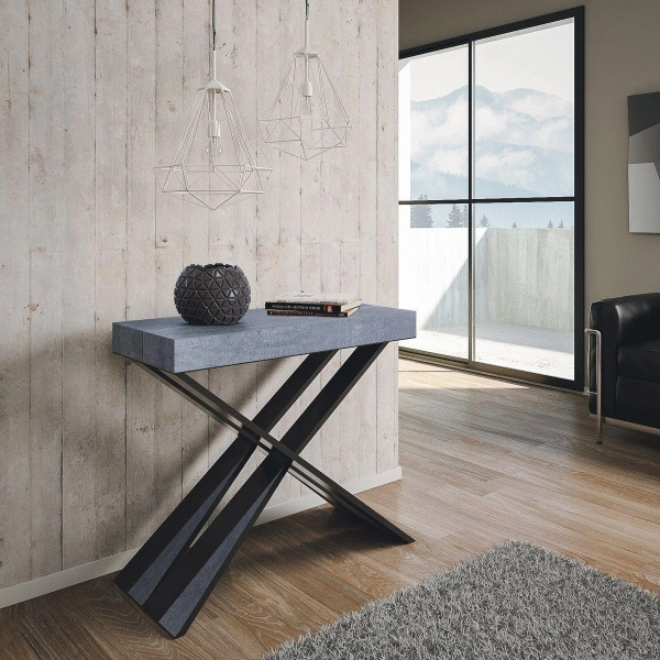 Ausziehbare Konsole 90x40 cm DIAGO SMALL Beton bis 196 cm
