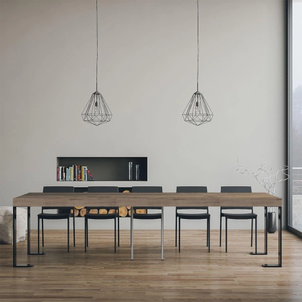 Ausziehtisch TECNO PREMIUM Natureiche mit Complete Extensions 90x40/300 cm