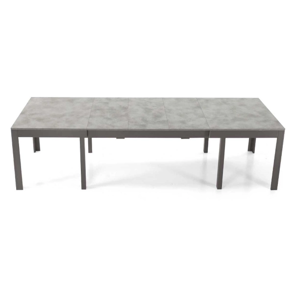 Mesa de madera extensible a 320 cm 12 plazas Cemento FABIO
