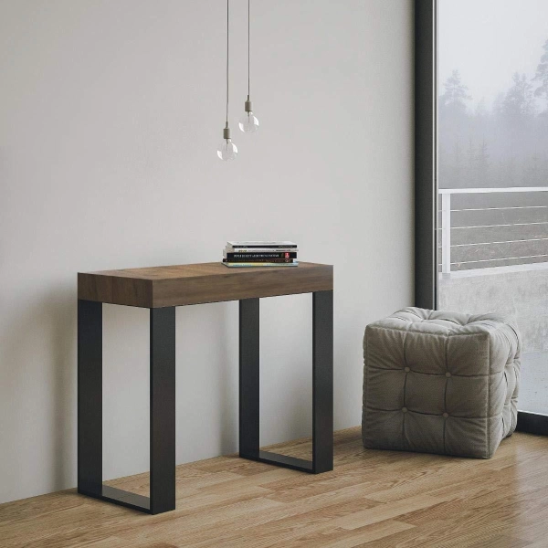 Console murale extensible TECNO 300 cm avec structure anthracite, 14 places