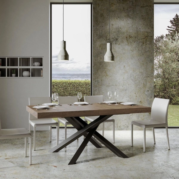 Mesa VOLANTIS 90X180 nogal extensible a 284 cms