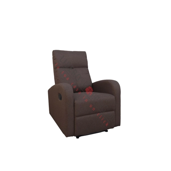 FORTUNA manual reclining relax armchair in BROWN Polyester fabric