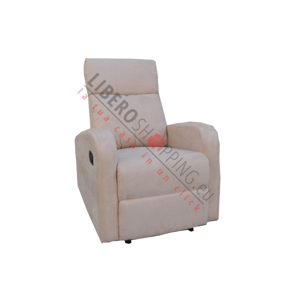 FORTUNA reclining manual relax armchair with beige microfiber fabric