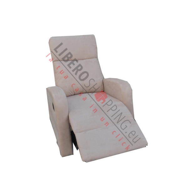 FORTUNA reclining manual relax armchair with beige microfiber fabric