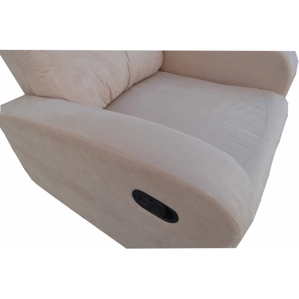 FORTUNA reclining manual relax armchair with beige microfiber fabric