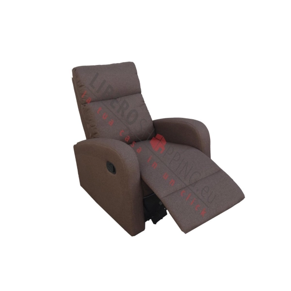 FORTUNA manual reclining relax armchair in BROWN Polyester fabric