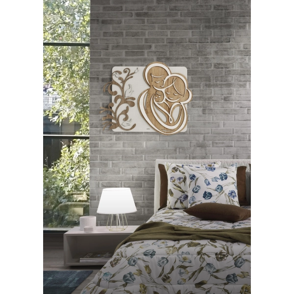 cuadro de cabecera 76x60 cm moderno madera laminada Sagrada Familia Tek