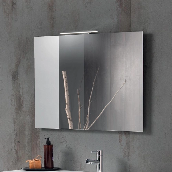 Espejo rectangular moderno con lámpara LED CLEO 80X60