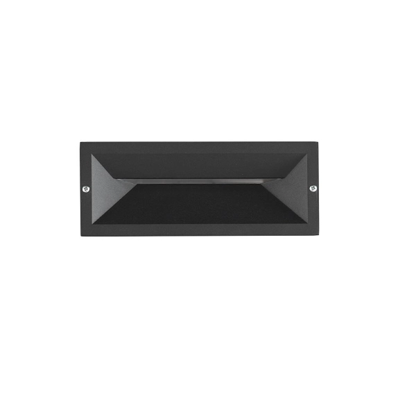 Lámpara de pared empotrada SHADE para uso exterior en aluminio NEGRO 25x9 cm