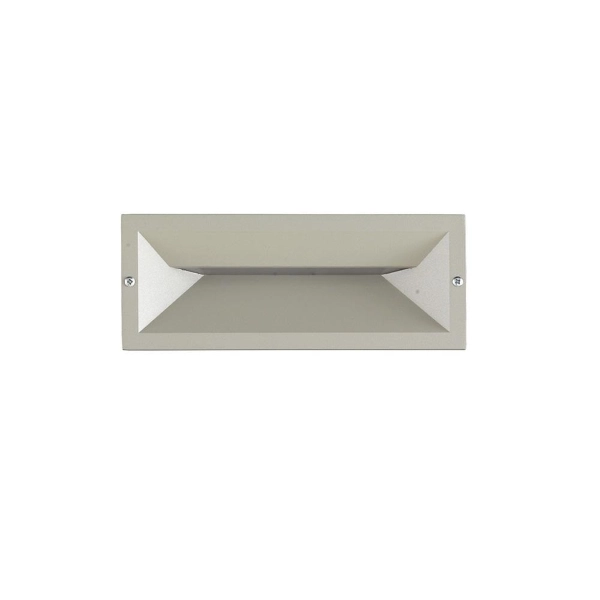 Aplique empotrable SHADE para uso exterior en aluminio PLATA 25x9 cm