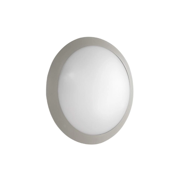 Aplique exterior IP65 grado luz E27- BASE plata D30 cm