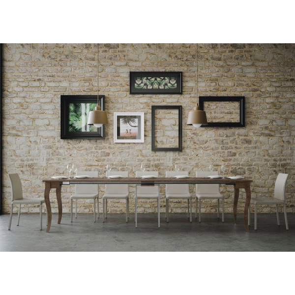 Table console extensible OLANDA BLANC ou NOYER 90x48/308 cm