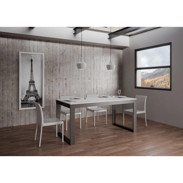 TECNO 160 mesa extensible hasta 264 cm ceniza blanca