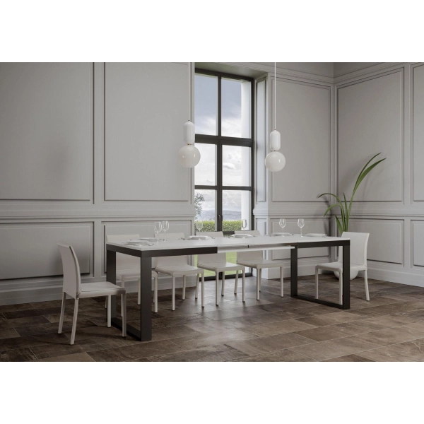 TECNO 160 mesa extensible hasta 264 cm ceniza blanca