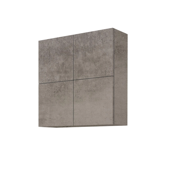 Meuble mural CUBOTTO à 4 portes avec ouverture PUSH&PULL, ciment