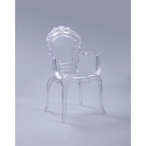 Silla de policarbonato transparente modelo ÉPOQUE con reposabrazos
