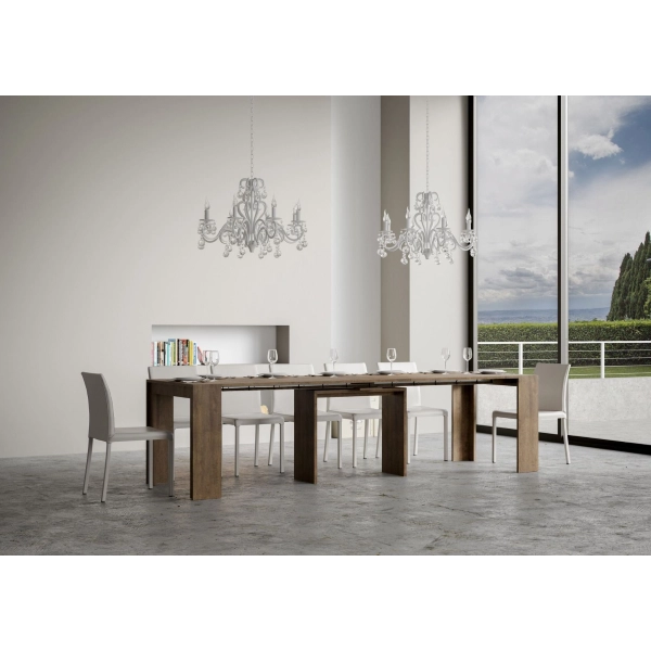 Console extensible Mia Noce jusqu'à 3 mètres avec 14 sièges 90x42 cm