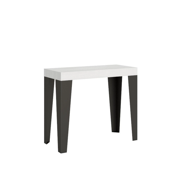 Console extensible jusqu'à 300 cm, 14 places, FLAME PREMIUM, Frêne blanc