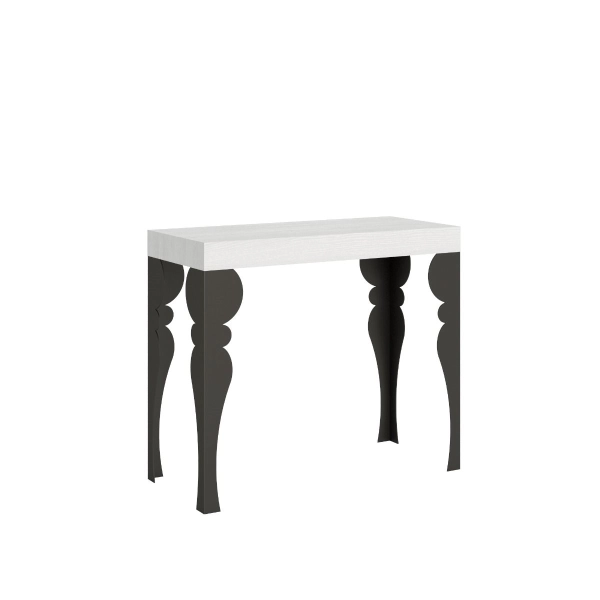 Table console extensible PAXON SMALL 10 places, frêne blanc