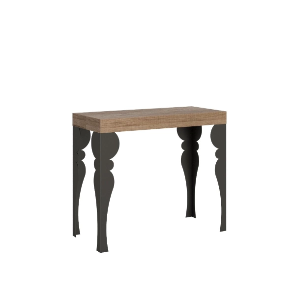 Console extensible, multiposition, jusqu'à 3 mètres, Paxon Chêne Naturel, 14 places