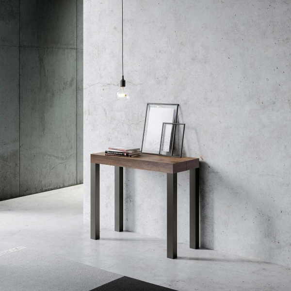 Console murale extensible EVERYDAY SMALL 10 places en noyer