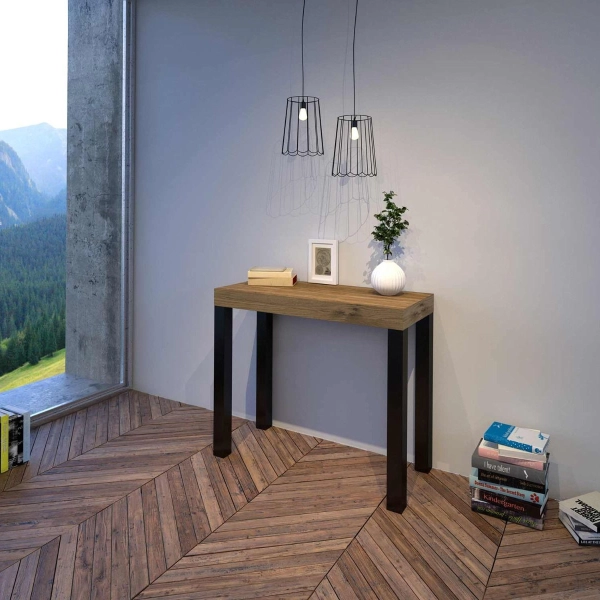 Console murale extensible EVERYDAY SMALL 10 places en chêne naturel