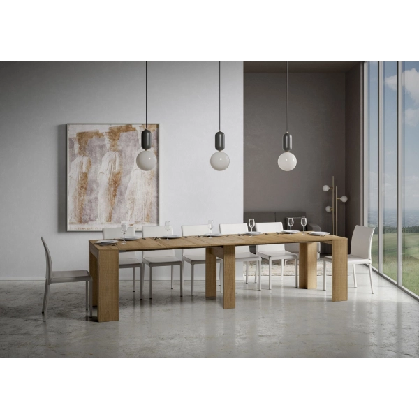 Consola extensible hasta a 3,02 metros Modem Roble Natura 90x42 cm