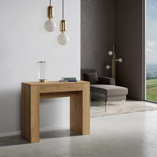 Console extensible jusqu'à 1,98 mètre Modem Small chêne nature 90x42 cm