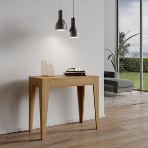 Consolle Allungabile 90x42 cm Isotta Quercia Natura da 14 posti lunghezza Fino a 3,02 metri