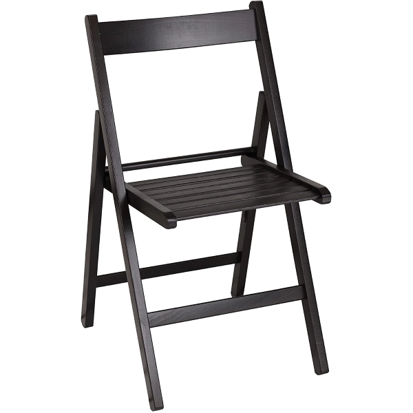 Silla plegable de madera de color NEGRO 1 pieza