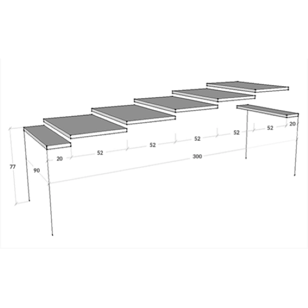 Table console extensible en ciment Karamay, jusqu'à 3 mètres, 14 places assises