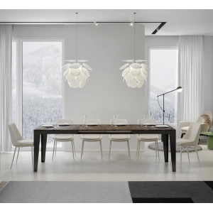 Ausziehbarer Tisch bis 420 cm FLAME Evolution 160 mit Platte in Nussbaum-Finish