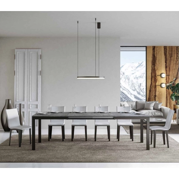 EVERYDAY Evolution 120 mesa extensible hasta 224 cm con tablero acabado en hormigón