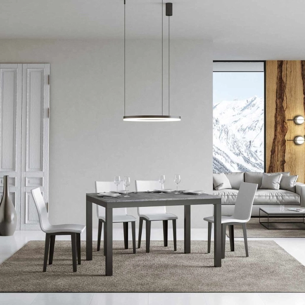 EVERYDAY Evolution 120 mesa extensible hasta 224 cm con tablero acabado en hormigón