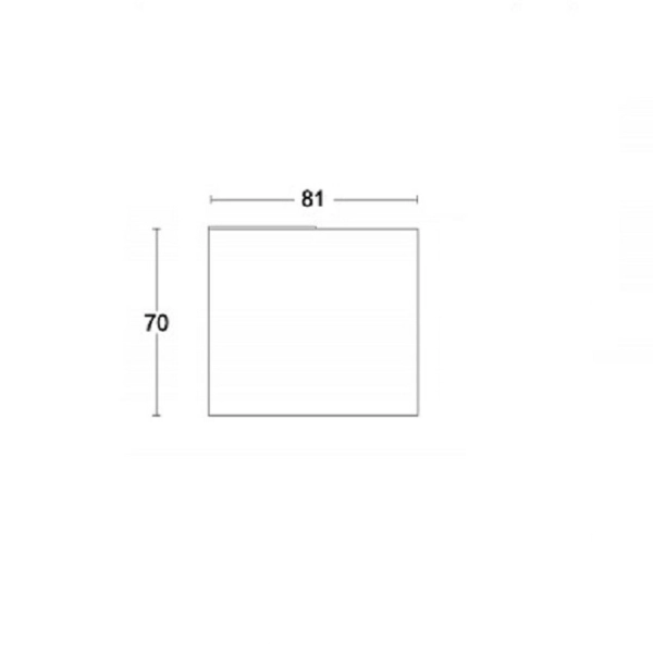 Espejo rectangular de 81 cm con lámpara LED empotrada en la pared.