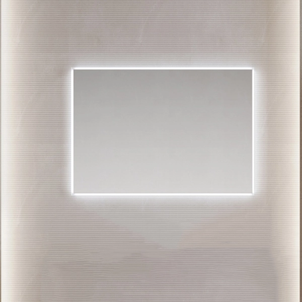 Espejo de baño rectangular de 70x100cm y retroiluminado por LED.