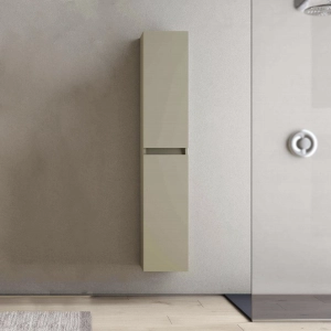 Einzel-Hängeschrank mit zwei Türen H160 cm CUBE opak taubengrau