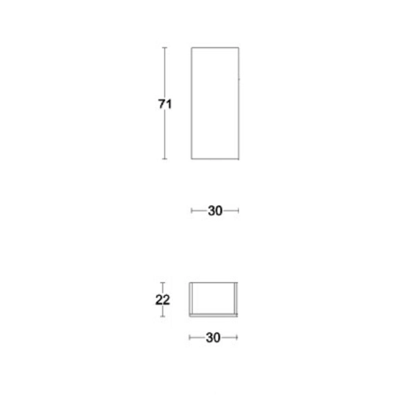 CUBE Einzel-Hängeschrank mit Wendetür in mattem Graphit