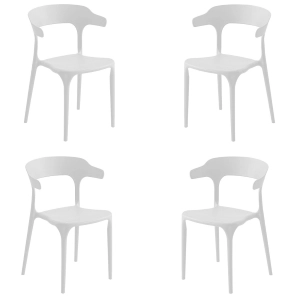 Sedia da cucina giardino con braccioli IDERIO Bianco 4 pezzi