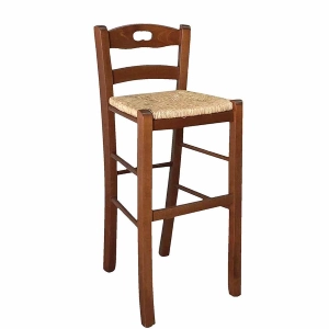 SNACK Hocker sitzend in Stroh H67 Nussbaum