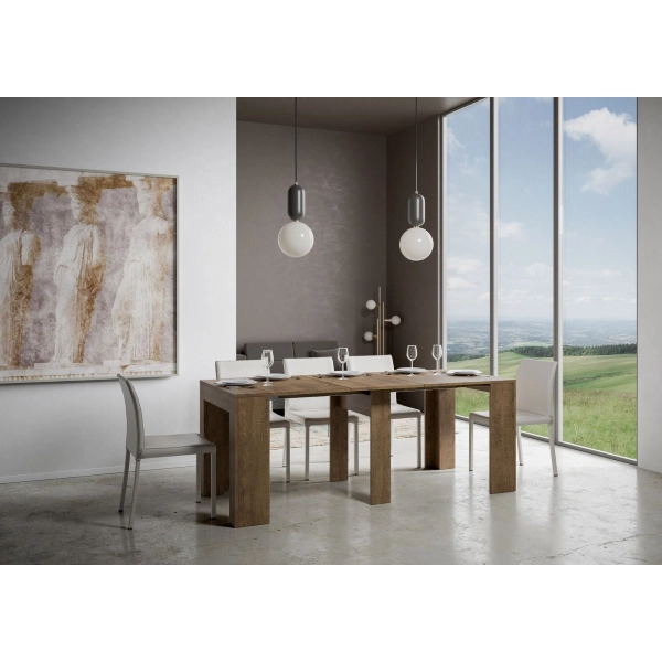 Consola extensible hasta 1,98 metros Módem Walnut 90x42 cm
