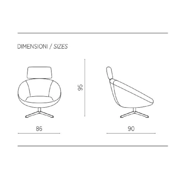 Sillón giratorio en piel sintética con base de metal DEBBIE gris claro
