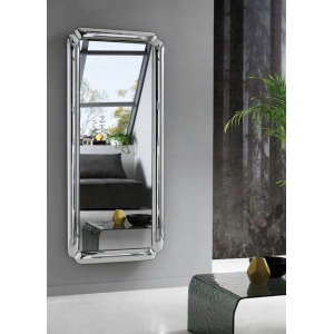 Specchio rettangolare con cornice in cristallo fuso ODESSA Argento