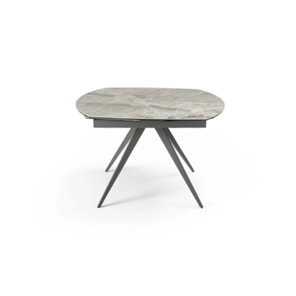 Mesa extensible 180 cm con tapa de gres porcelánico efecto mármol gris ACHILLE