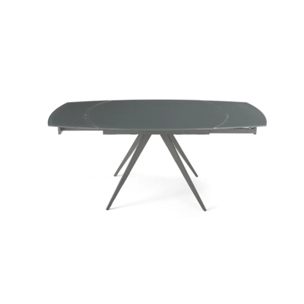 Mesa extensible 180 cm ACHILLE tapa de cristal antracita