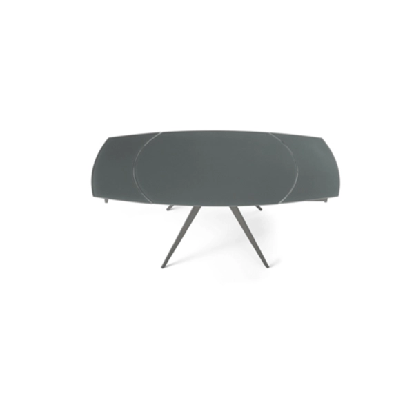 Mesa extensible 180 cm ACHILLE tapa de cristal antracita