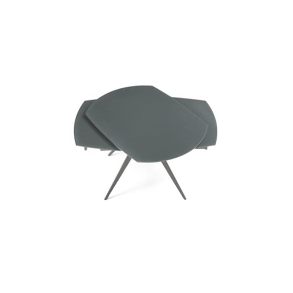 Mesa extensible 180 cm ACHILLE tapa de cristal antracita