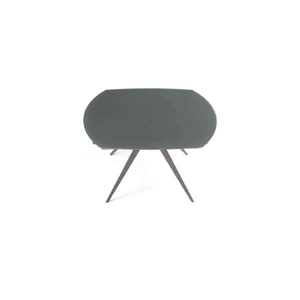 Mesa extensible 180 cm ACHILLE tapa de cristal antracita