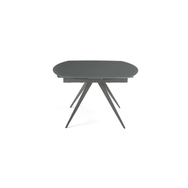 Mesa extensible 180 cm ACHILLE tapa de cristal antracita