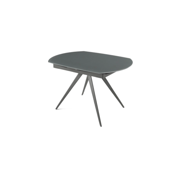 Mesa extensible 180 cm ACHILLE tapa de cristal antracita